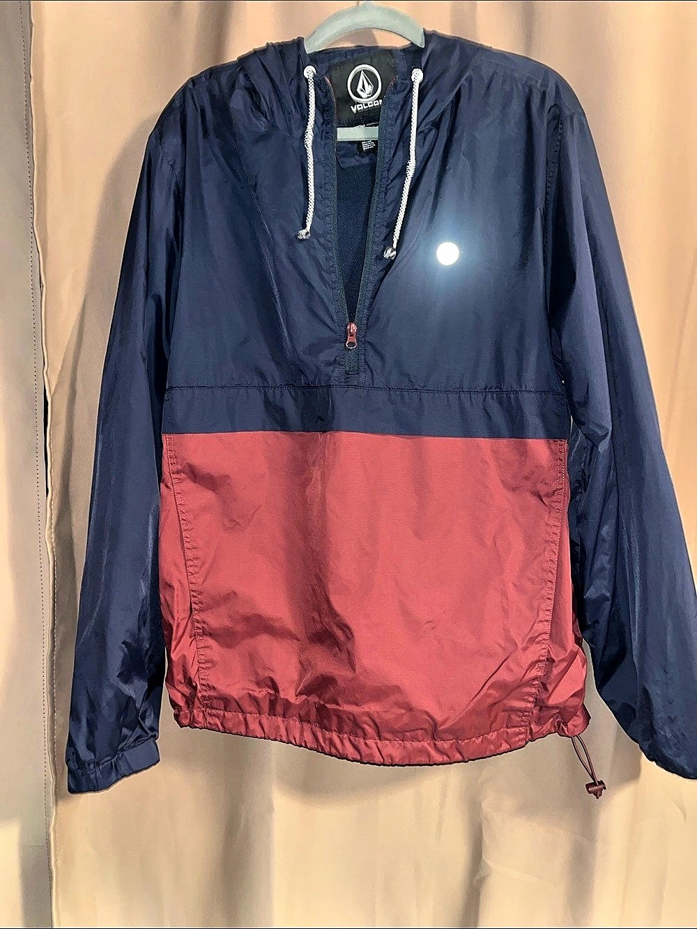 Volcom Color Block Windbreaker Blue & Red Men's Large